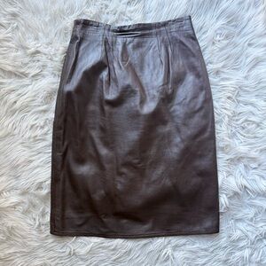 Vintage 80s t.edwards Buttery Soft Chocolate Brown Leather Pencil Skirt USA 12